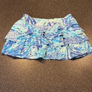 Lilly Pulitzer Ruffled Amira Skort in the Blue Haven Hey Hey Soleil - size Small